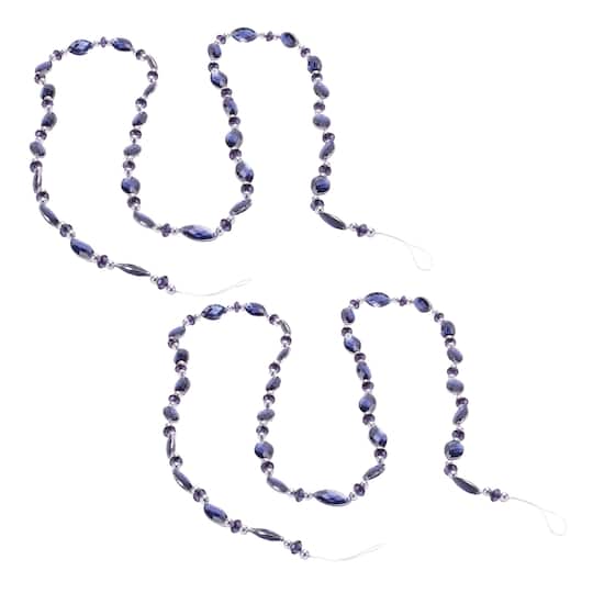 5ft. Blue & Silver Jewel Bead String Garlands, 2ct.